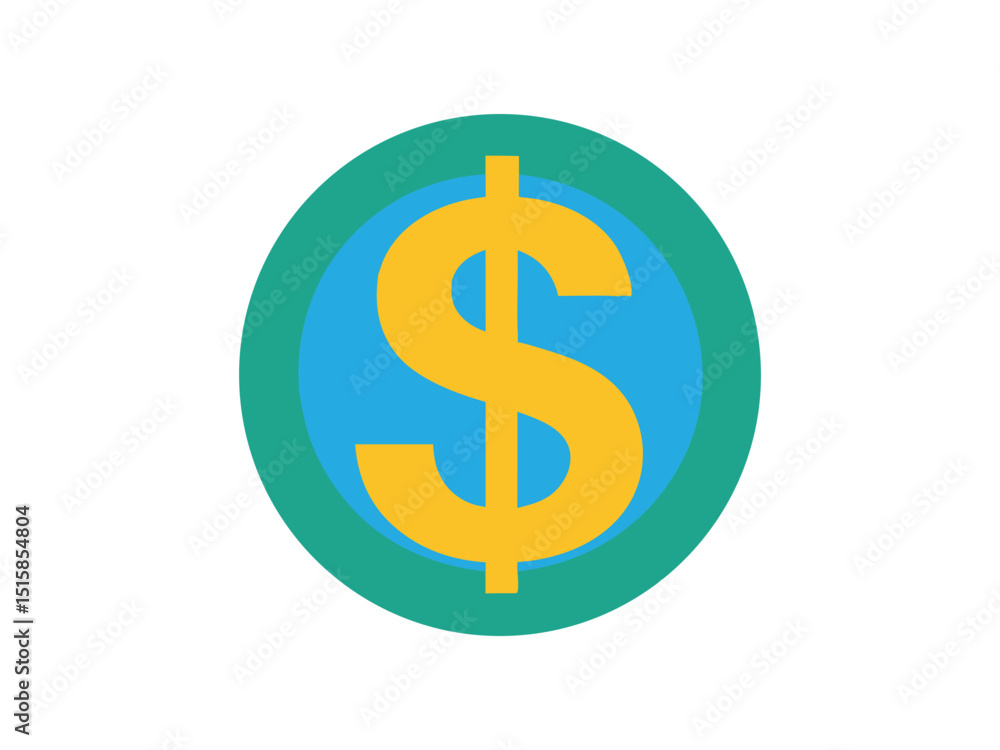 Dollar sign icon in circle isolated on white background
Dollar sign icon in circle isolated on white background