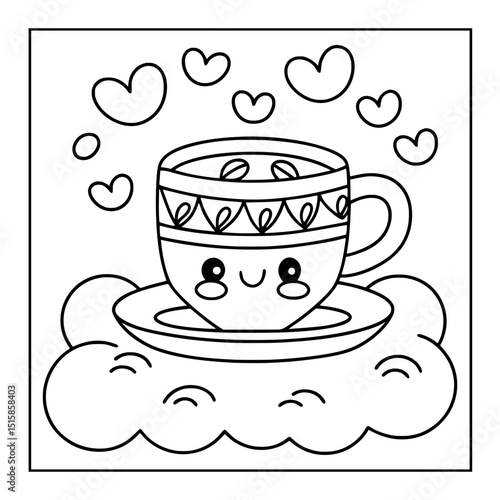 coffee lover vector illustration coloring pages
