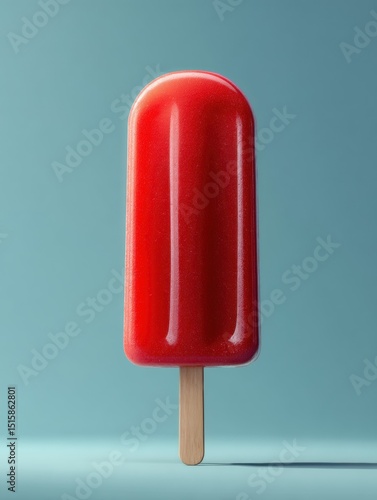 Red popsicle with minimal background	
