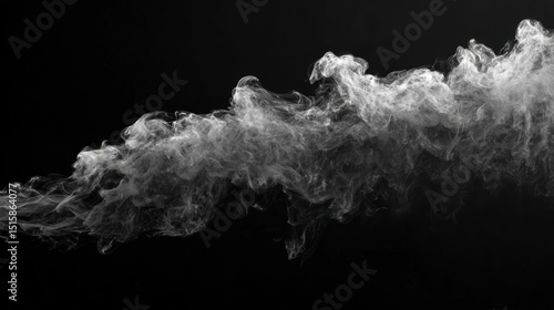 White smoke cloud on black background	
