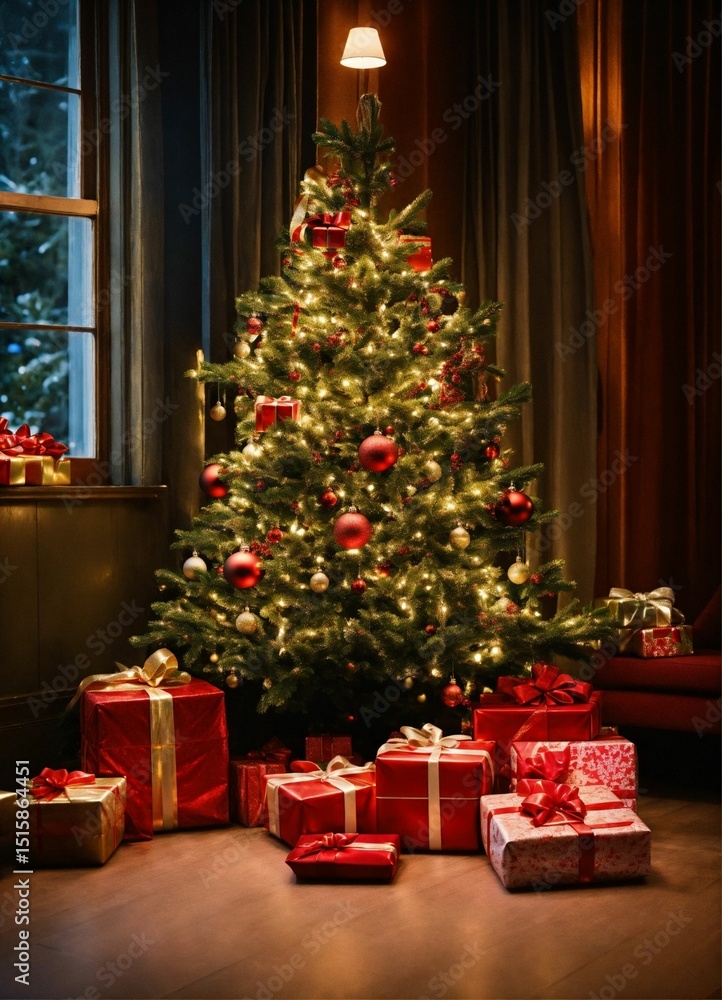 christmas tree with gifts christmas tree with gifts