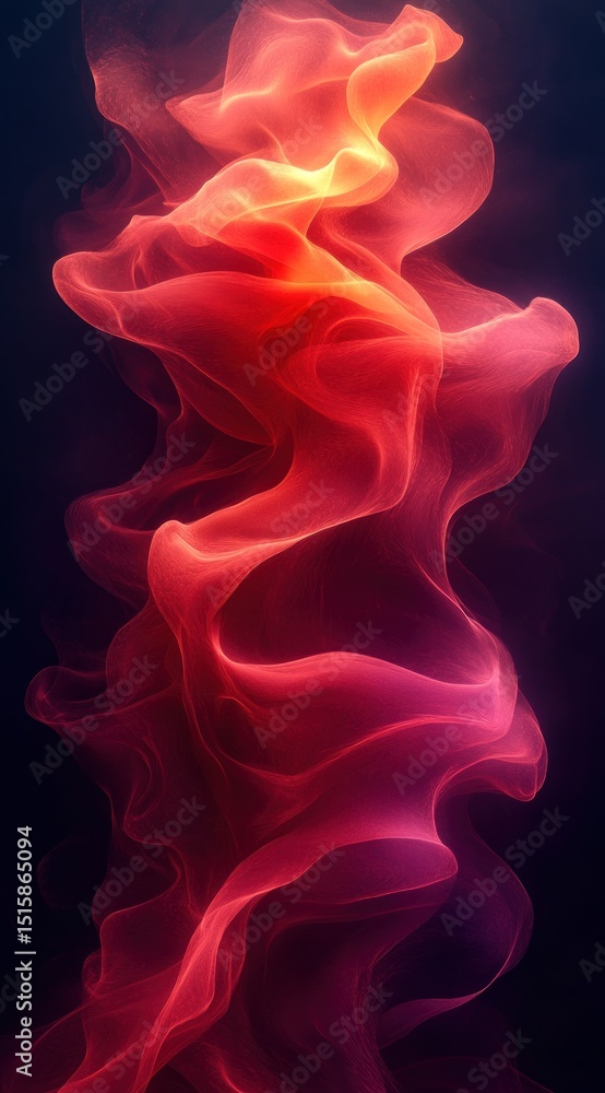 Obraz premium Dynamic abstract design featuring vibrant hues of red and pink.