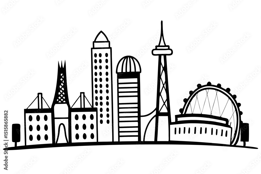 Fototapeta premium vector illustration of a city