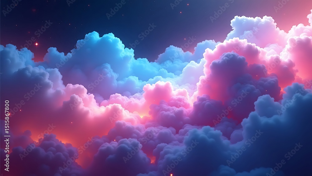 Dreamy Pink and Blue Cloudscape A Surreal Night Sky Fantasy Dreamy Pink and Blue Cloudscape A Surreal Night Sky Fantasy