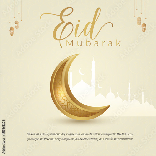 Eid mubarak social media post template