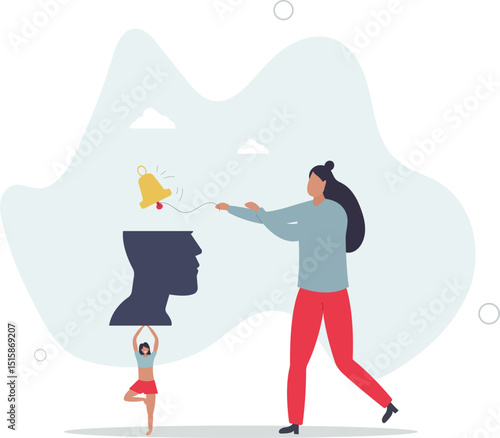 Self awareness, psychological state in individuality of behavior or feeling, self acceptance or personality concept. character life .