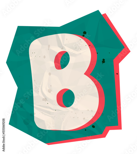 Letter b, Ransom Paper Texture Scrapbook Cutout Alphabet 