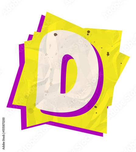 Letter d, Ransom Paper Texture Scrapbook Cutout Alphabet 