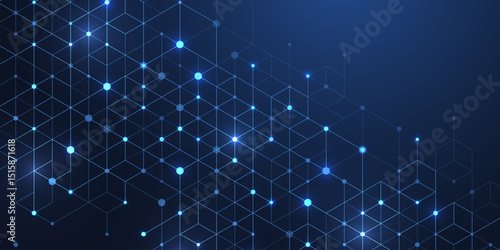 Abstract digital blockchain cube blocks concept. 3D big data cubes quantum computer technology idea. Artificial intelligence data core cubes design element