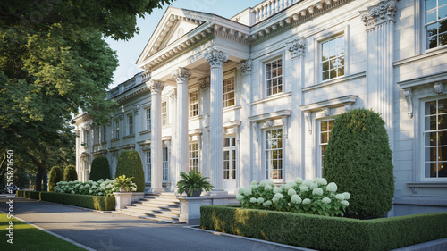 Wallpaper Mural Grand Neoclassical Mansion Exterior with Lush Landscaping Torontodigital.ca