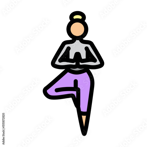 Tree Pose Vector Filled Icon Design