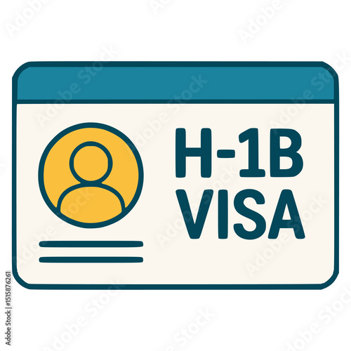 H1B Visa United States of America flat color vector illustration template design