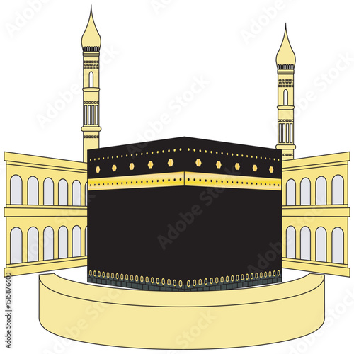 kaaba icon logo vector design