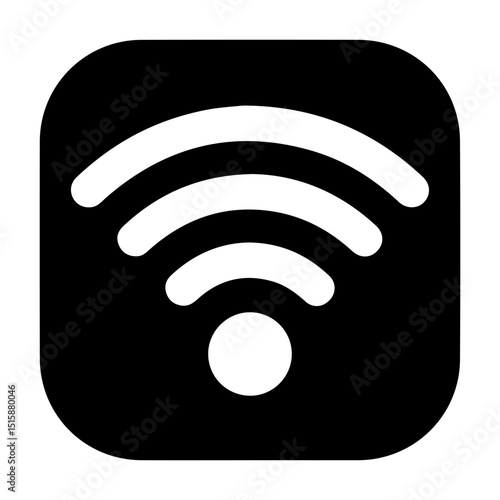 A 3D render of a metallic internet button featuring a Wi-Fi symbol, illustrating wireless network communication