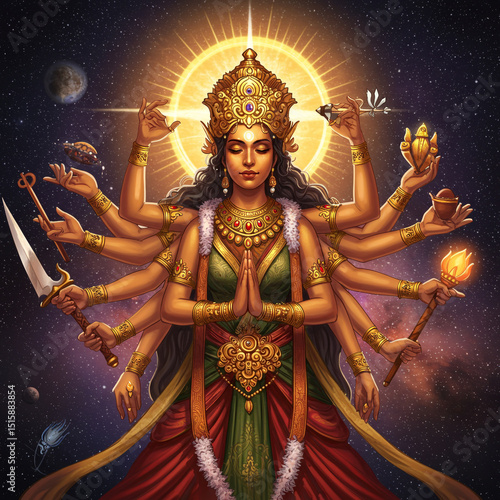 Goddess Kushmanda, Eight-Ar...