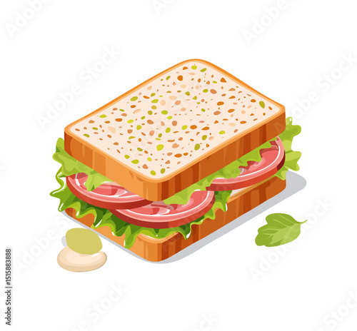 sandwich on white