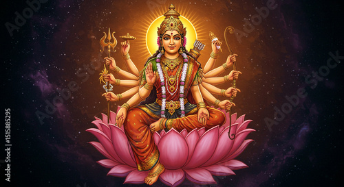 Goddess Kushmanda, Eight-Ar...
