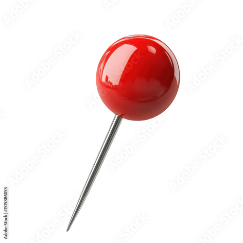 close up of a pushpin on white background with clipping path.