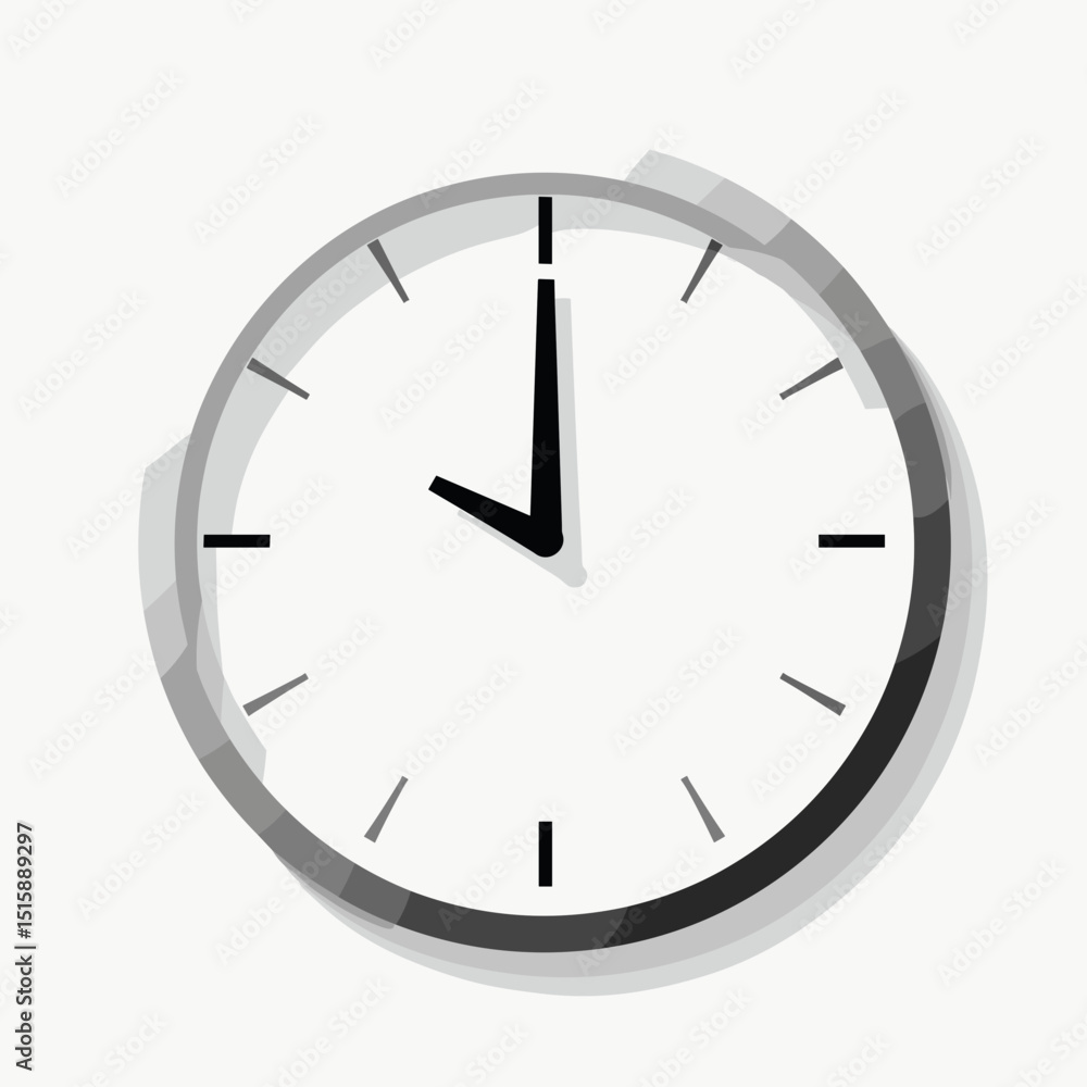 Minimalist clock displaying time in gray tones, modern elegance Minimalist clock displaying time in gray tones, modern elegance