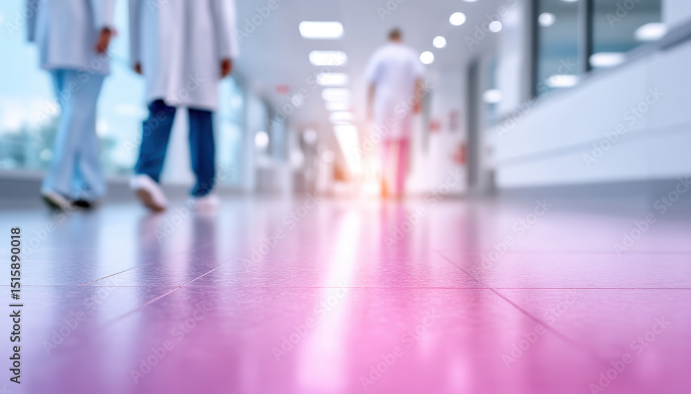 Obraz premium Medical team walking hospital corridor showing trust and teamwork health care practice with surgeon and nursing specialist clinic background