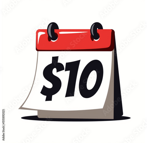 Illustration of a price calendar highlighting $10, promotional urgency