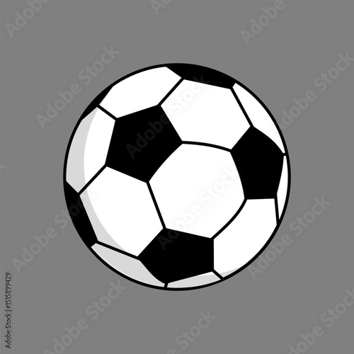 Soccer ball vector illustration on grey background