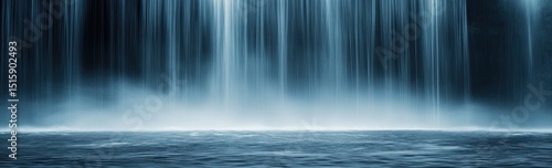 Waterfall cascading into a tranquil pool