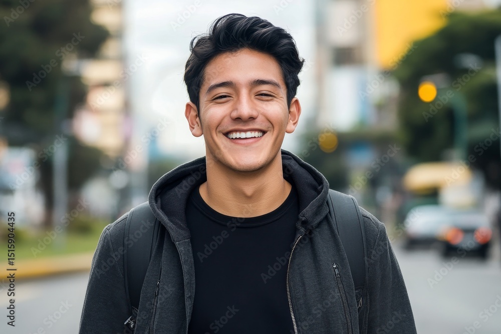 Young latin man smiling happy standing at the city Young latin man smiling happy standing at the city