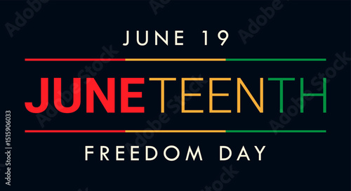 Juneteenth Freedom Day Celebration Horizontal Web Banner Design