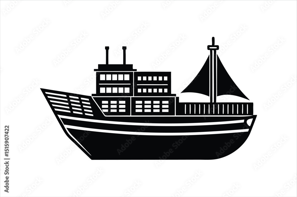 Sea Cargo Carrier Vector Icon for Logistics and Freight Design Sea Cargo Carrier Vector Icon for Logistics and Freight Design