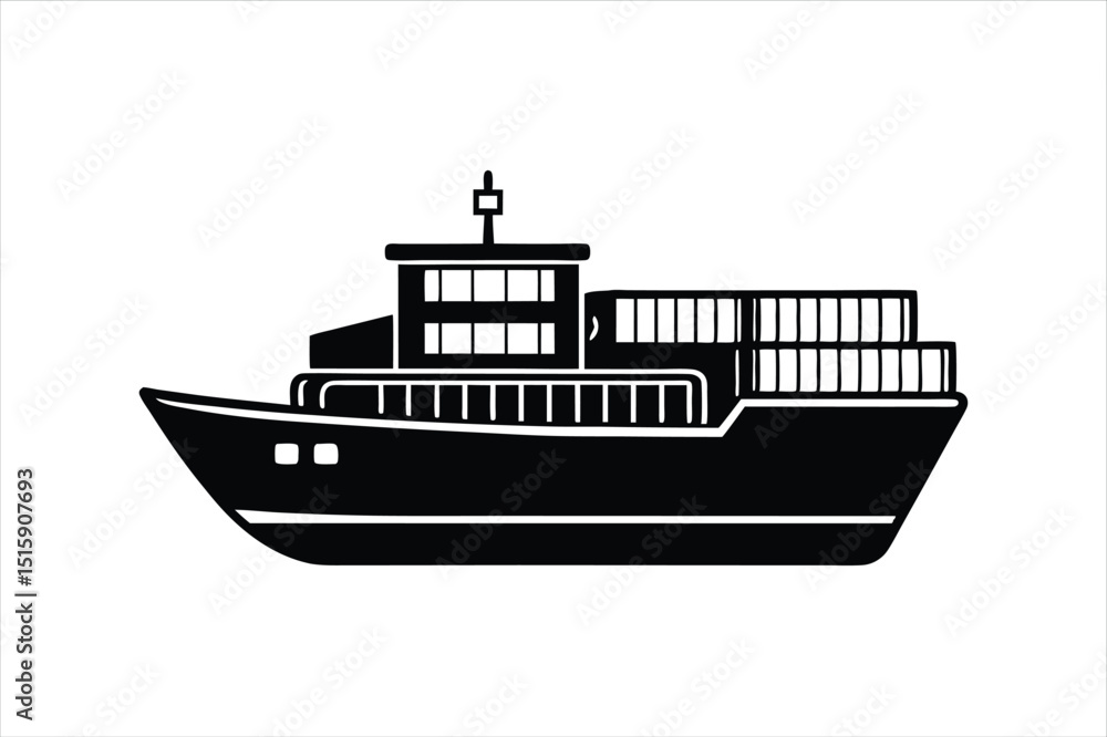 Fototapeta premium Vector Marine Ship for Transport Industry and Nautical Graphics