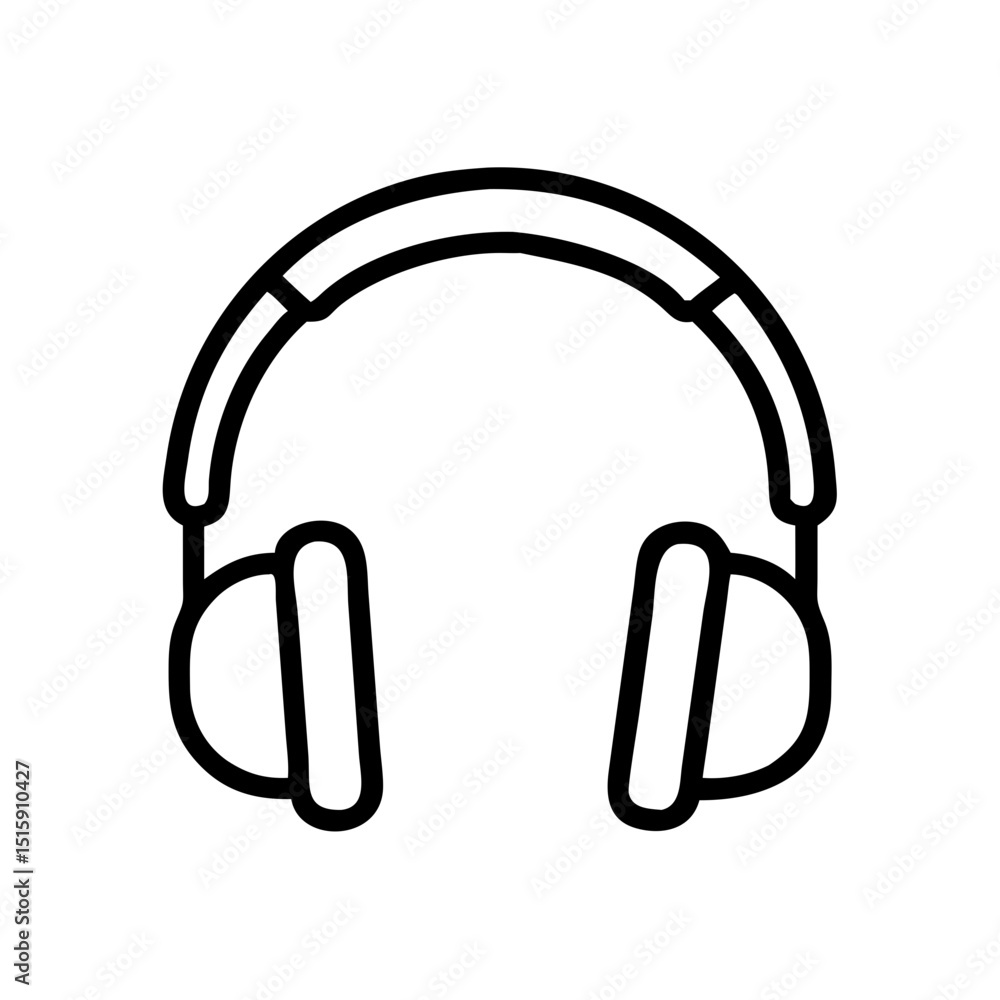 Headphone icon, simple line art, for app design Headphone icon, simple line art, for app design