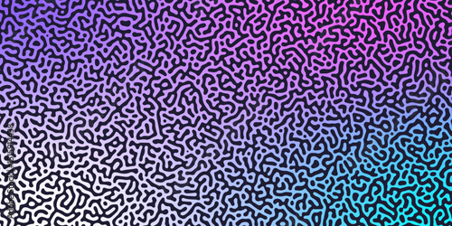 Abstract truing organic wallpaper Turing reaction diffusion monochrome seamless pattern with chaotic motion. Organic lines in Memphis. abstract Turing organic wallpaper background. Vector illustration