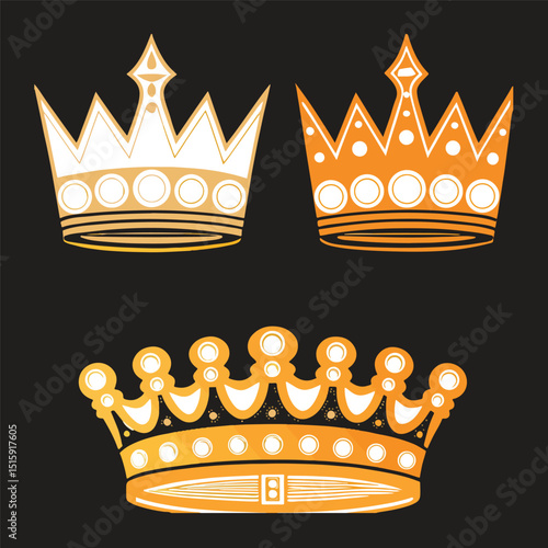 Collection of decorative crowns vector