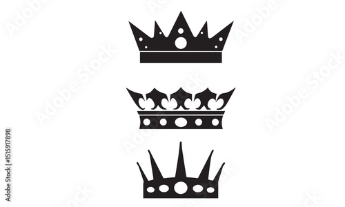 Collection of decorative crowns vector
