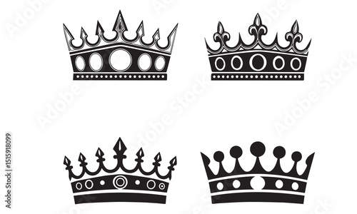 Collection of decorative crowns vector