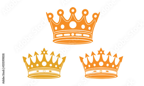 Collection of decorative crowns vector