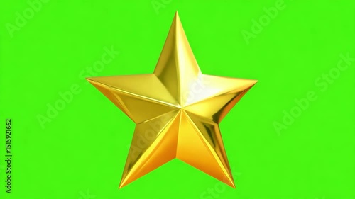 gold star animation isolated on green screen background chroma key