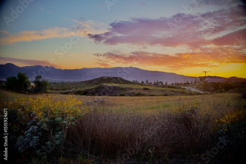 sunset in the mountains