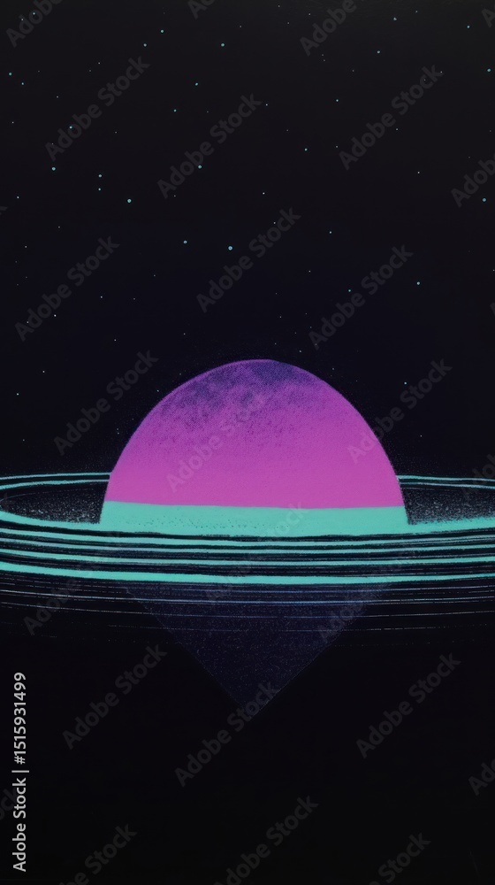 Fototapeta premium Saturn astronomy galaxy purple.