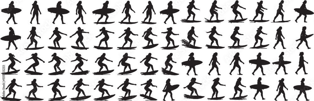 Αυτοκόλλητο silhouette of a female surfer