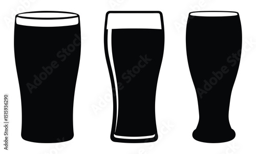 Beer glass icon silhouette vector illustration