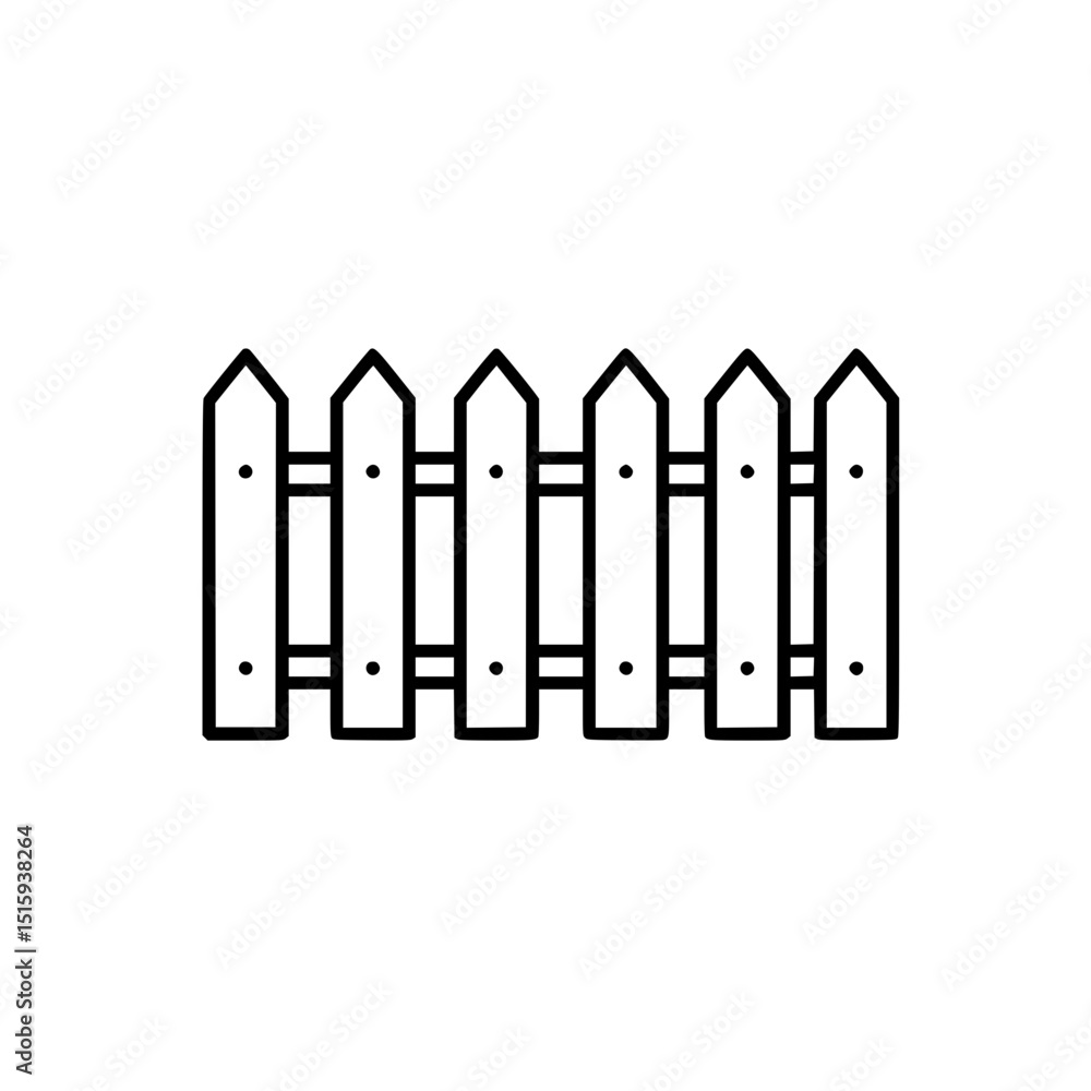 Simple Wooden Fence Icon Simple Wooden Fence Icon