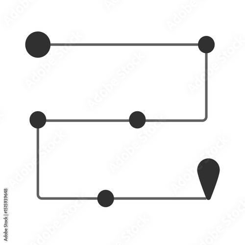 Road map product development chronology plan, strategy direction icon. Simple line process timeline procedure.