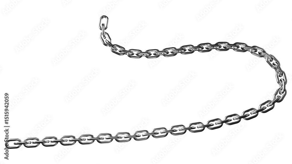 Realistic Hanging Metal Chain on White Background – Isolated Silver Chain Links in Curved Design for Industrial, Decorative, and Graphic Projects
Realistic Hanging Metal Chain on White Background – Isolated Silver Chain Links in Curved Design for Industrial, Decorative, and Graphic Projects