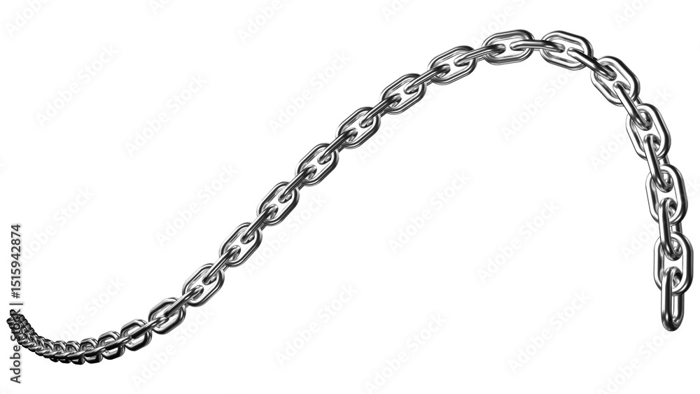 Realistic Hanging Metal Chain on White Background – Isolated Silver Chain Links in Curved Design for Industrial, Decorative, and Graphic Projects
Realistic Hanging Metal Chain on White Background – Isolated Silver Chain Links in Curved Design for Industrial, Decorative, and Graphic Projects