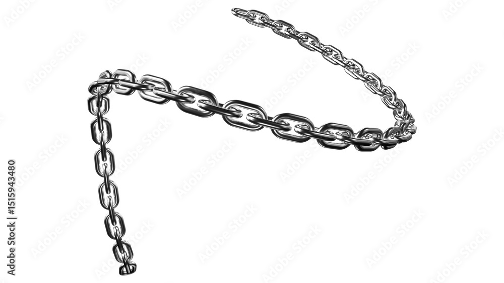 Realistic Hanging Metal Chain on White Background – Isolated Silver Chain Links in Curved Design for Industrial, Decorative, and Graphic Projects
Realistic Hanging Metal Chain on White Background – Isolated Silver Chain Links in Curved Design for Industrial, Decorative, and Graphic Projects