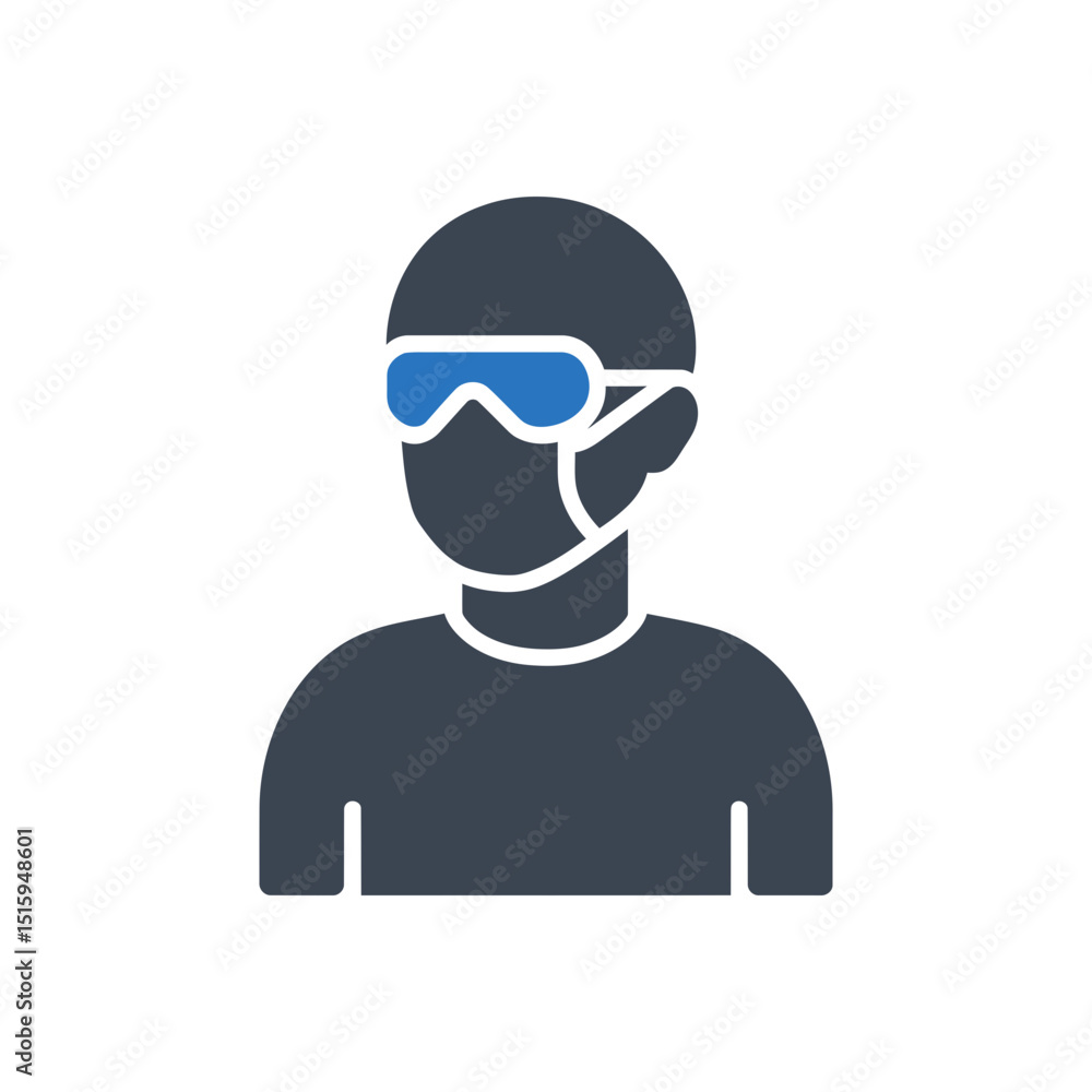 Person with Goggles Icon Person with Goggles Icon