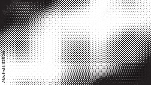 Abstract Dotted black Halftone on white Background