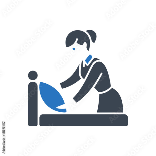 Woman Adjusting Pillow Icon